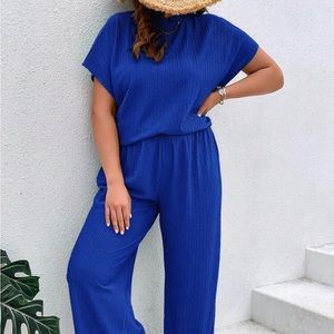Blue SHEIN Shirt/Pant Business Casual 3X